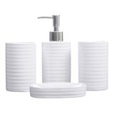 Kit De Acessórios Para Banheiro Lavabo 4 Peças 001 L 