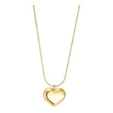 Oferta!! Collar Mujer Corazón Moderno Oro 18kt - 1701e