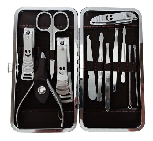 Set Para Manicura De 12 Piezas En Acero Inoxidable Mate