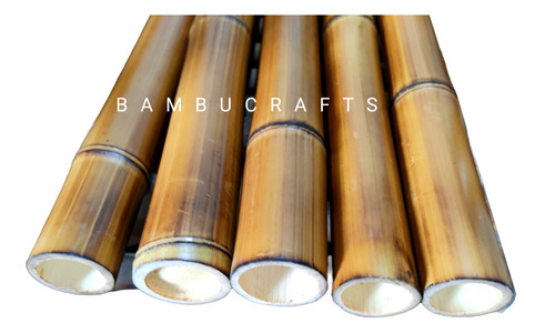 3 Varas De Bambú Natural Olhami 150 Cm Largo / 5 Cm Grosor