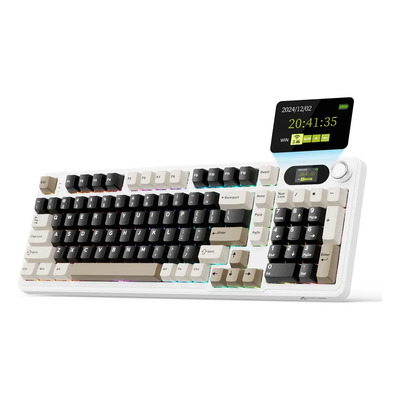 Teclado Mecánico Inalámbrico Attack Shark X98pro Con Pantall Teclado Black white | Envío gratis