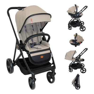 Carriola Sicilia Beige Plegable Con Portabebé Premium Beige | Envío gratis
