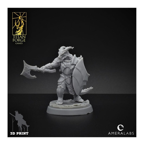 Miniatura Para D&d - 3d Resina - Half-orc Gnome Dragonborn