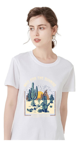 Camiseta Cactus Con Con Estampado De Slogan