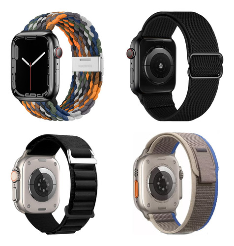 Correa Nylon Trenzado Hebilla Para Apple Watch Todas Series