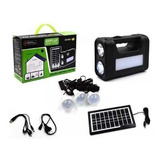 Kit Con Panel Solar + 3 Bombillos + Bateria Carga Celulares 