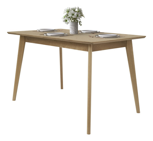 Mesa Comedor Rectangular Madera Abedul Estilo Escandinavo Mo