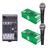 Mesa A0302 3 Canais Som 12v Automix + 2 Mic. Dylan Smd-100