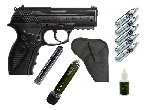 Pistola Pressão C11 6.0 Co2 + Pente Extra + Coldre + Munição