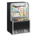 Vitrine Refrigerada Ar Forçado Gpfa-075r Pr Preta Linha Auro Estilo De Vidro Reto 220v