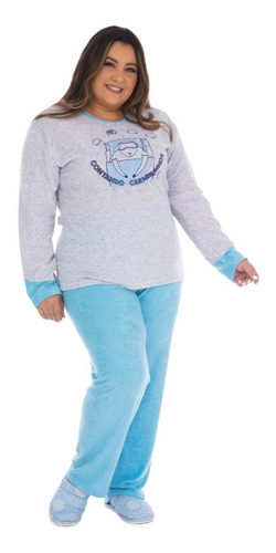 Pijama Adulto De Frio Plus Size De Plush Longo Inverno