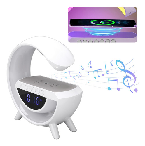 Lámpara De Escritorio Bluetooth Cargador Audio Despertador