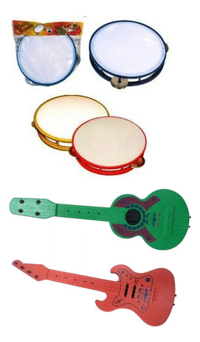 Kit 15 Brinquedos Viola Guitarra Pandeiro Infantil Atacado