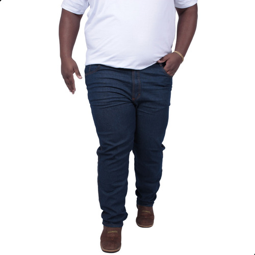 Calça Jeans Lycra Masculina Adulto Trabalho Plus Size Extra