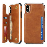 A Funda Para iPhone XS Max Funda Tipo Cartera Con Tarjetero