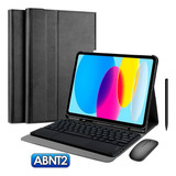 Case + Mouse + Teclado Touch Abnt2 Para iPad 10 A2757 A2696