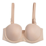 Sostén Strapless Push Up Tiras Alternables Silicona Y Tela