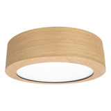 Plafon De Techo Pared 18x6cm Led 12w Tubo Madera Natural G3