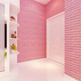 Papel Pintado De Pared De Ladrillo 3d Rosa 10 Hojas