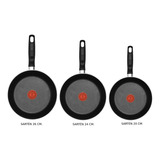 Juego De Sartenes Negro Easy Cook De 20 Cm, 24 Cm Y 26 Cm