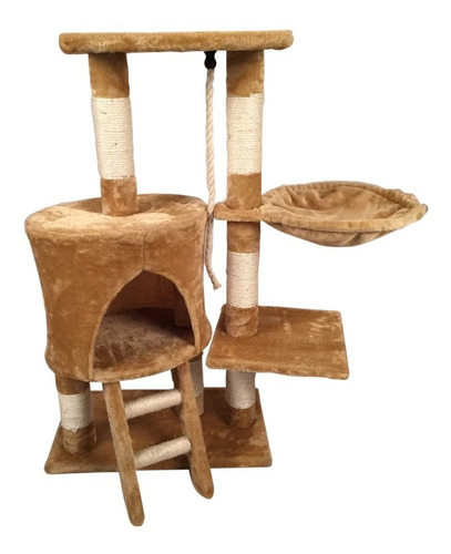 Mueble Rascador Con Escalera Y Hamaca Gato Fancy Pets 96cm