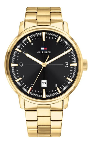 Reloj Tommy Hilfiger 1791459 Para Hombre 42 Mm Plateado Azul