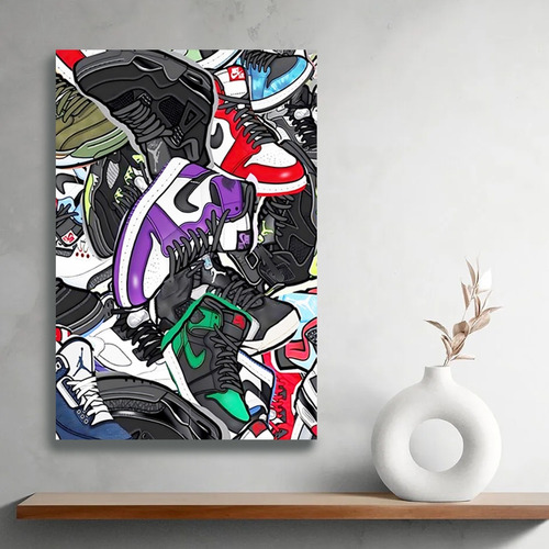 Cuadro Decorativo Moderno Sneakers Nike Air Jordan 80x60 Cm.