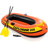 Lancha Inflable Intex Explorer 200 Con Remos Y Bomba 