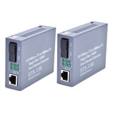 Caja Convertidora De Medios De Fibra Óptica Ethernet De Cien