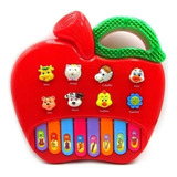 Piano Organo Infantil Bebe Animalitos Luz Sonido Didactivo E Color Rojo