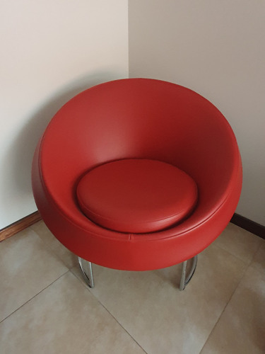 Sillon Moderno Individual Eco Rojo Excelente Estado!