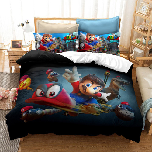 Juego De Cama Queen Size Super Mario Odyssey 220