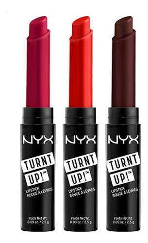 Set Nyx 3 Labiales Turnt Up Lipstick 3 Pc Tulsset01