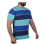 Playera Casual Hombre Color Azul/multicolor 481-12