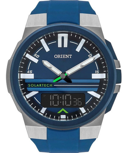 Relógio Orient Masculino Anadig Solar Tech Mtspa005 D1dx Cor Da Correia Azul Cor Do Bisel Azul Cor Do Fundo Azul