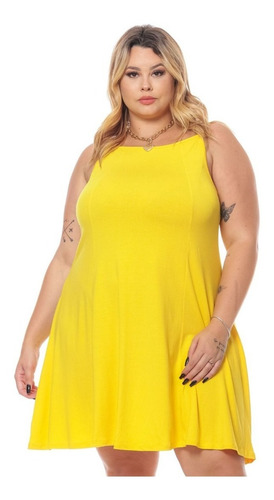 Vestidos Plus Size Curto Malha Viscolycra Soltinho Básico 