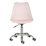 Silla Estilo Eames De Oficina Acojinada Color Rosa