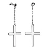 Aretes De Cruz Para Hombre Y Mujer, De Plata De Ley 925, Co.