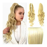 * Extensión Broche Ponytail Onda Opaca 68c#613 Rubio Platino