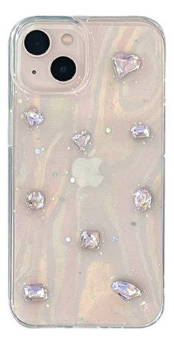 Funda De Teléfono Rhinestone Light Para iPhone 15, 14, 12, 1