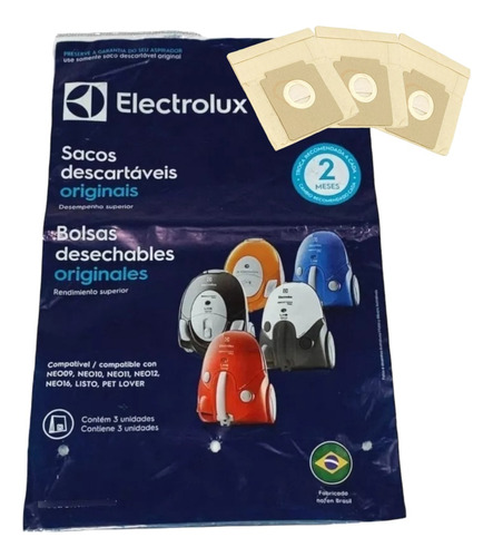 Saco Aspirador Po Electrolux Neo, Listo, Pet Lover Original