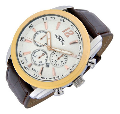 Reloj Pulsera Montreal Hombre Ml820 Calendario Malla Ecocuer