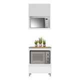 Cozinha Modulada Mdf 2 Peças Nesher Rainha Branco Marrom