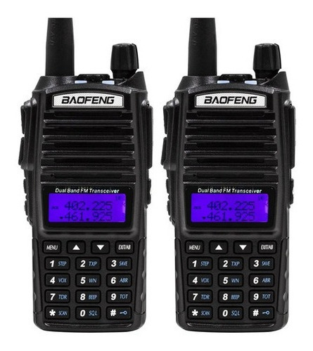 Kit 2 Walkie Talkie Baofeng Uv82 Largo Alcance Uhf Vhf