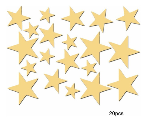 Juego De 20 Piezas Con Forma De Estrella, Espejo, Pared, Dec