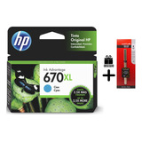 Cartucho De Tinta Hp 670xl Cyan Cz118al Original +obsequio!