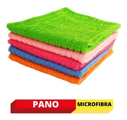 Kit 5 Pano Mágico Microfibra Flanela Seco Anti-risco 30x30