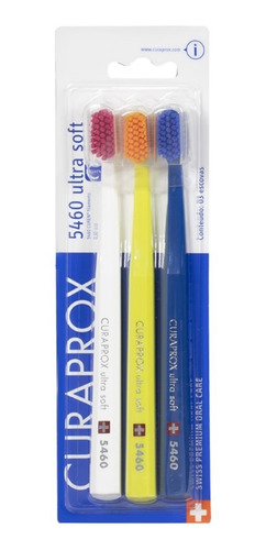 Escova Dental Trio Curaprox 5460 Cores Variadas Ultra Macia