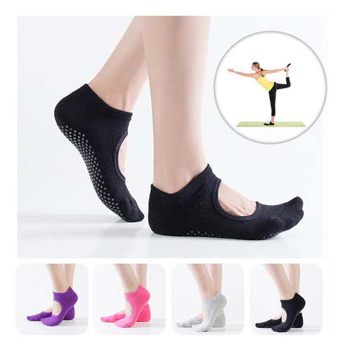 Mujer Calcetines De Yoga Ballet Pilates Antideslizante 4pack
