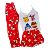 Pijama Juvenil Winnie Pooh 3 Piezas Blusa, Short Y Pantalón
